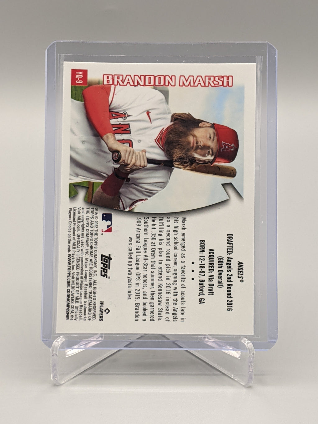 2022 Topps Chrome Sonic Youthquake #YQ-9 Brandon Marsh RC Angels