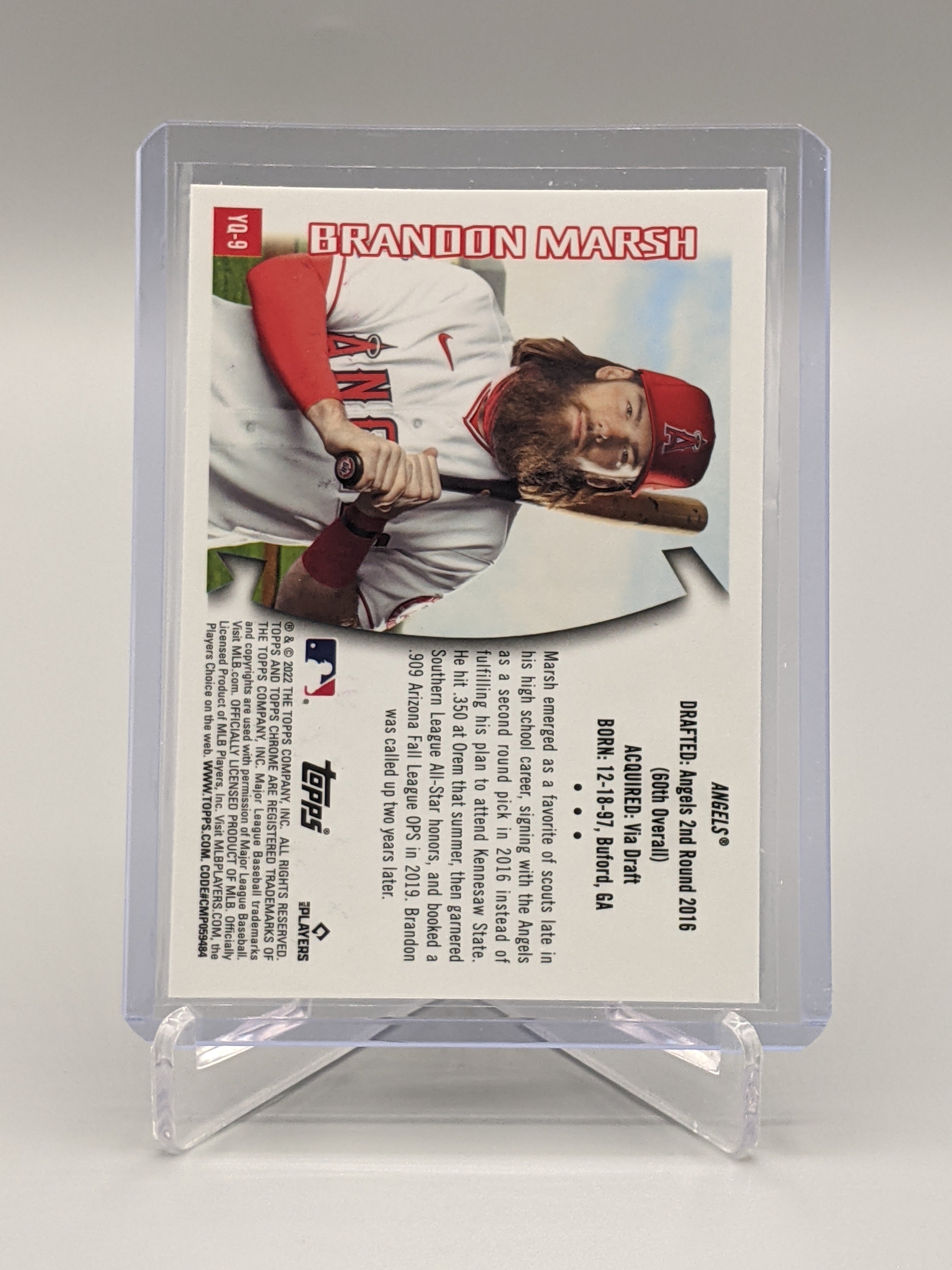 2022 Topps Chrome Sonic Youthquake #YQ-9 Brandon Marsh RC Angels