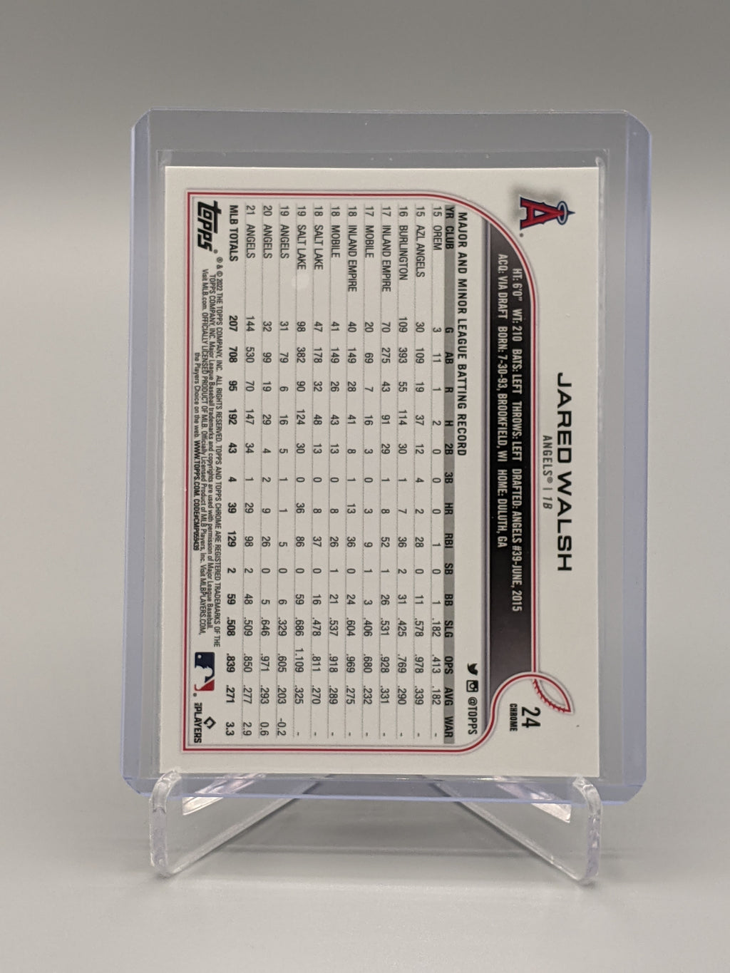 2022 Topps Chrome Sonic Raywave #24 Jared Walsh Angels