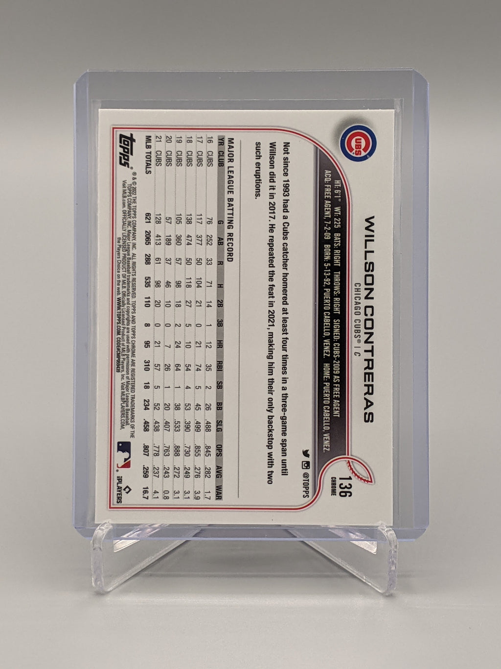 2022 Topps Chrome Sonic Raywave #136 Wilson Contreras Cubs