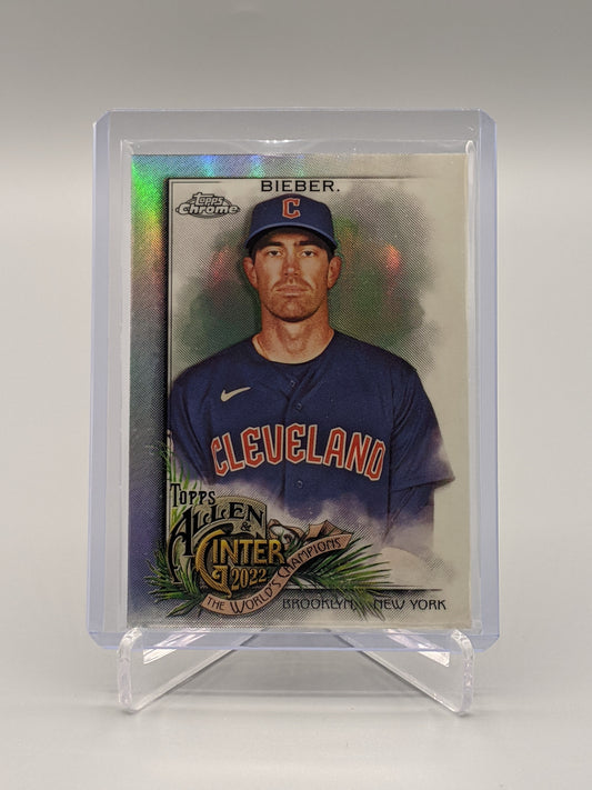 2022 Topps Allen & Ginter Chrome Refractor #73 Shane Bieber Guardians