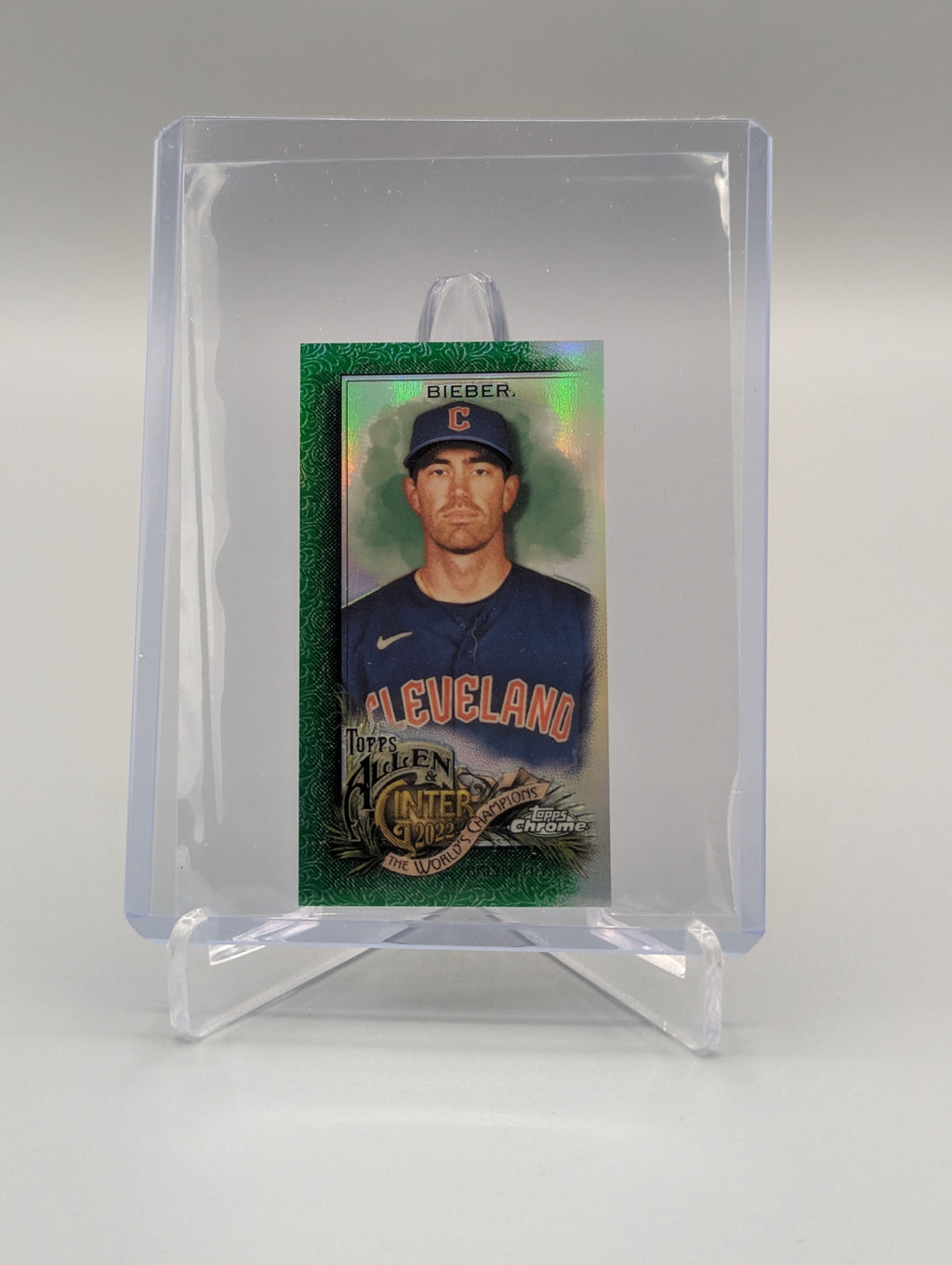 2022 Topps Allen & Ginter Chrome Mini Green #73 Shane Bieber Indians #/99