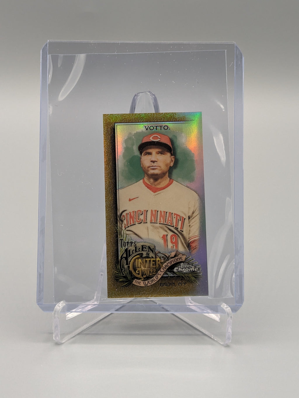 2022 Topps Allen & Ginter Chrome Mini Gold #30 Joey Votto #/50 Reds