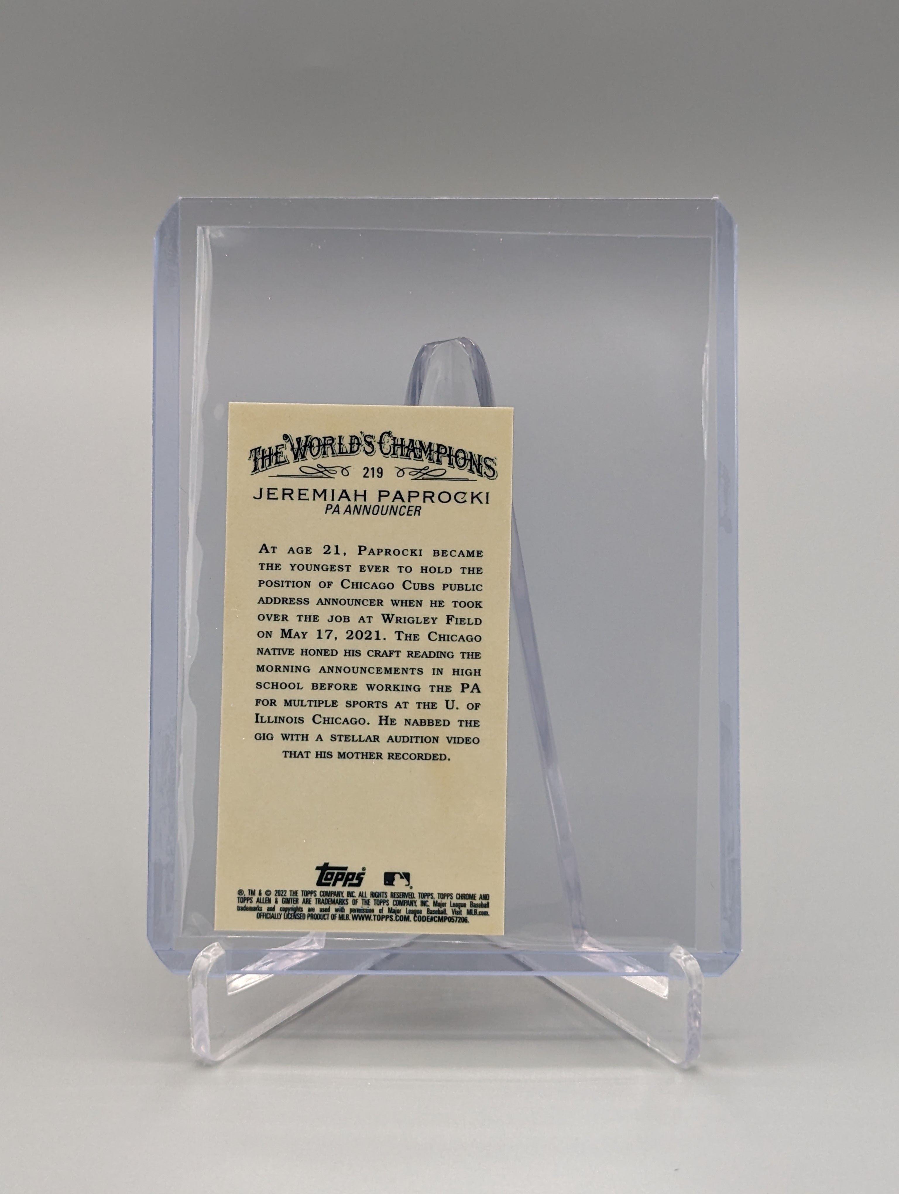 2022 Topps Allen & Ginter Chrome Mini #219 Jeremiah Paprocki