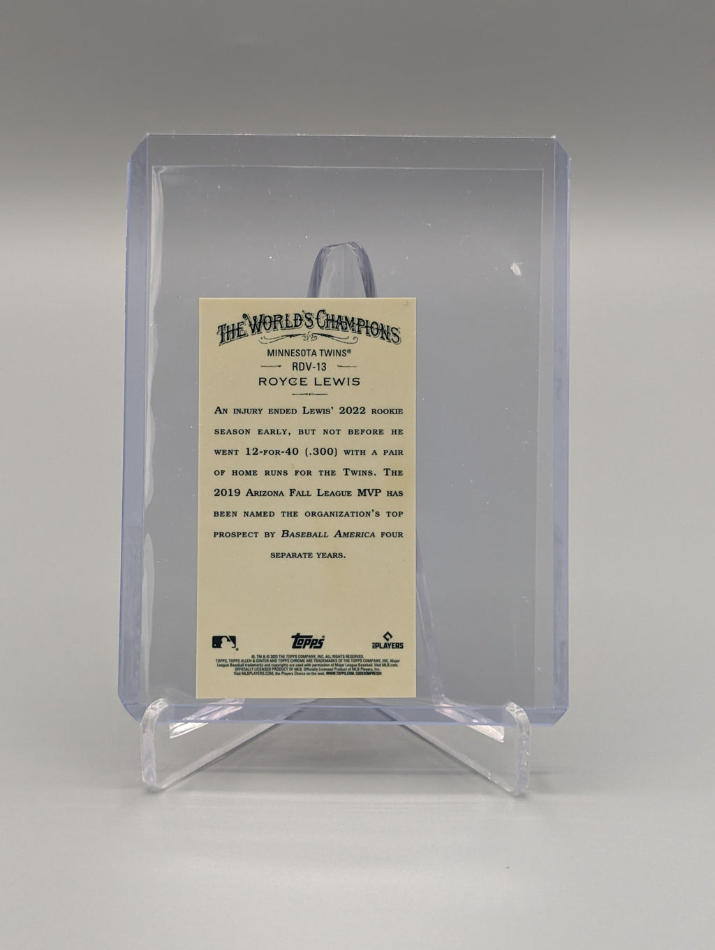 2022 Topps Allen & Ginter Chrome Mini Variation #RDV-13 Royce Lewis RC Twins