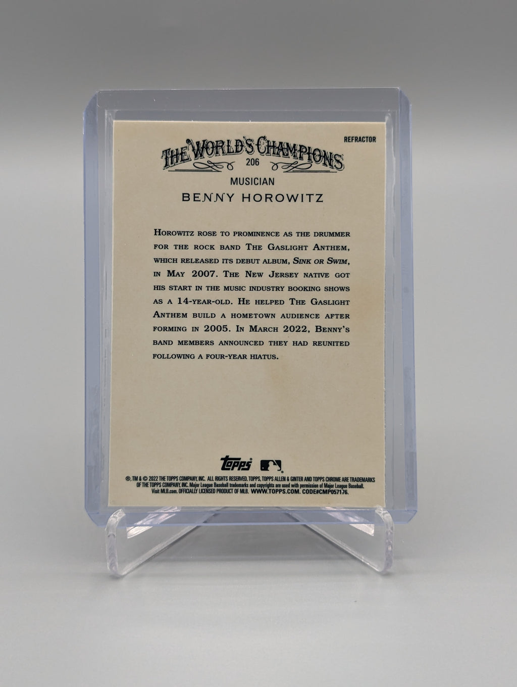 2022 Topps Allen & Ginter Chrome Refractor #206 Benny Horowitz