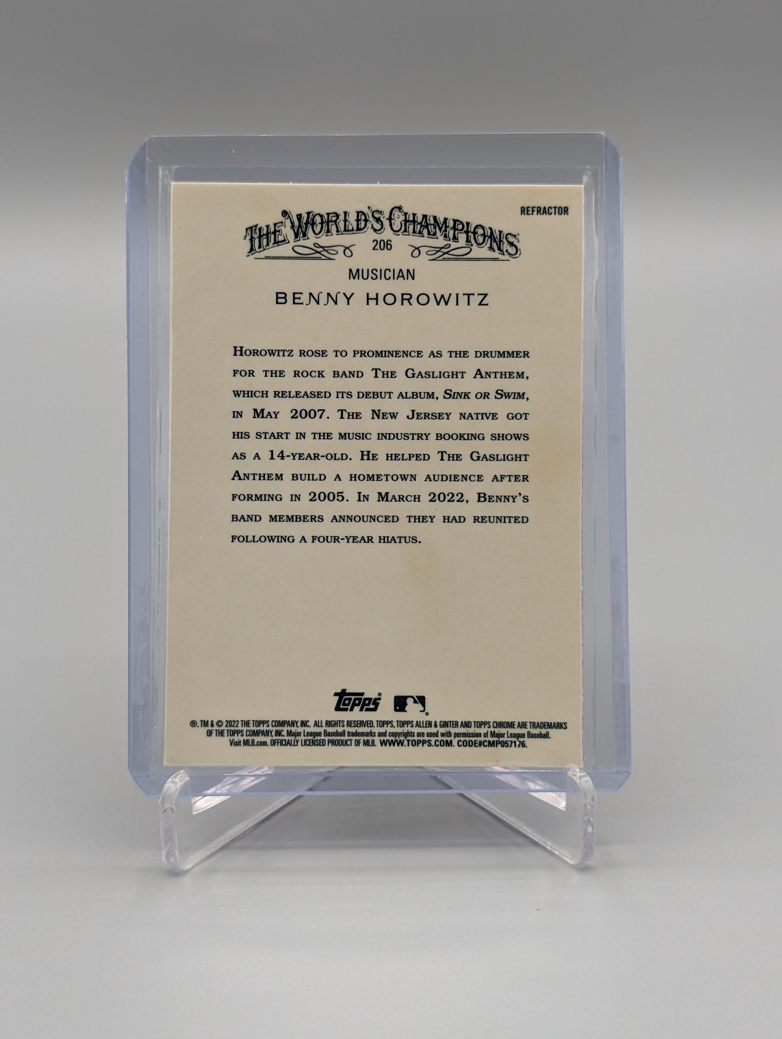 2022 Topps Allen & Ginter Chrome Refractor #206 Benny Horowitz