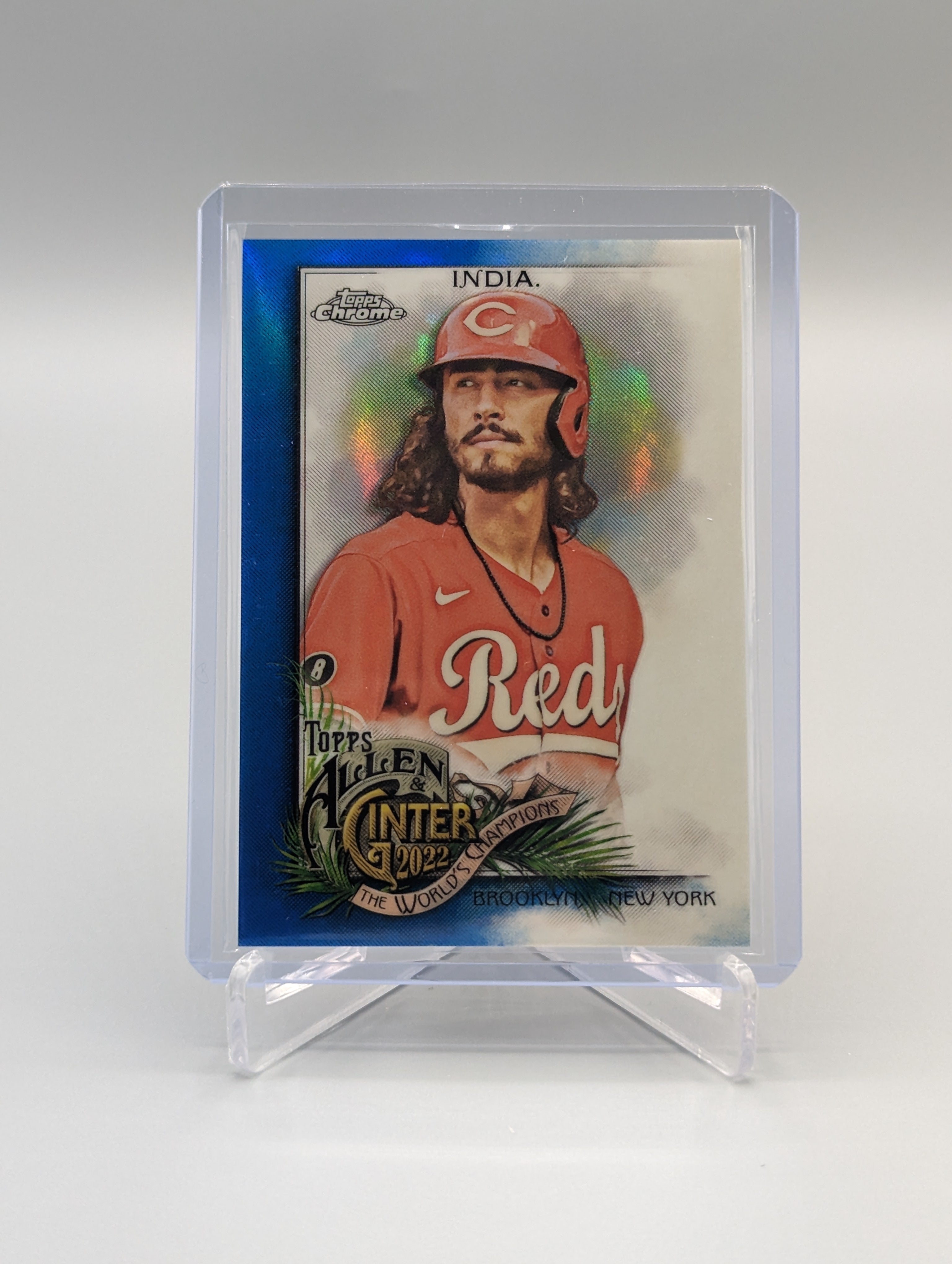 2022 Topps Allen & Ginter Chrome Blue Refractor #182 Jonathan India Reds #/150