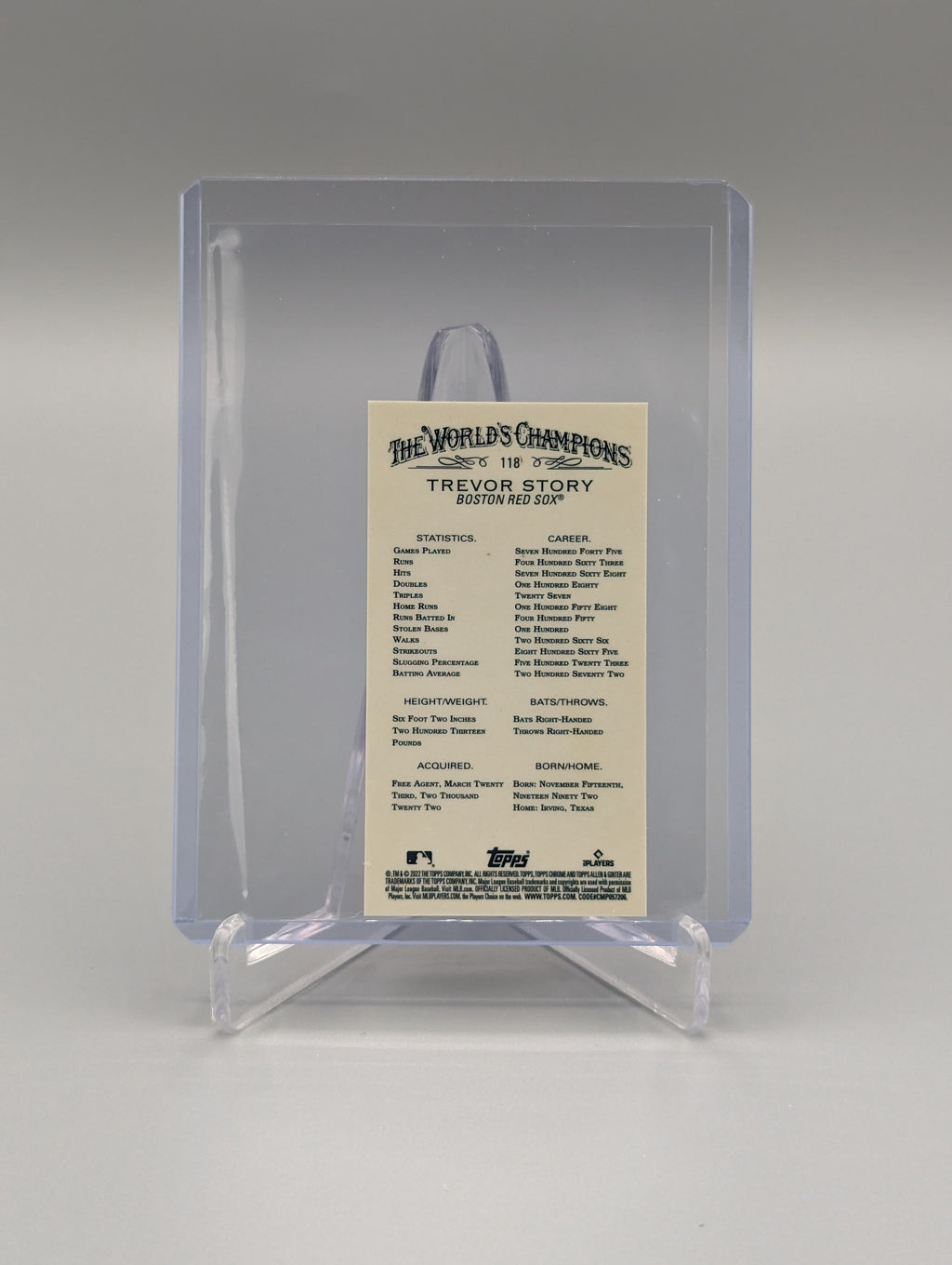 2022 Topps Allen & Ginter Chrome Mini #118 Trevor Story Red Sox