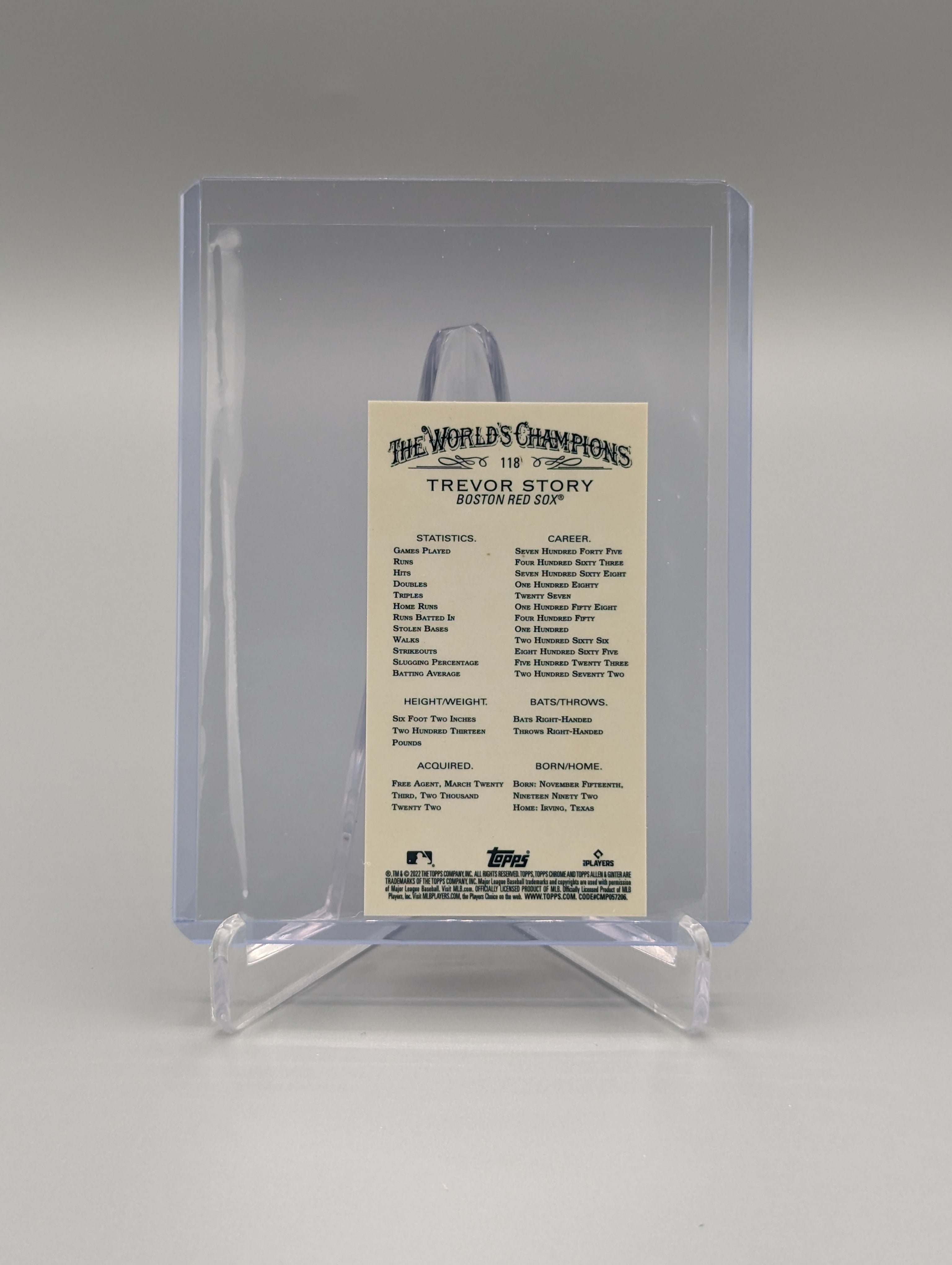 2022 Topps Allen & Ginter Chrome Mini #118 Trevor Story Red Sox