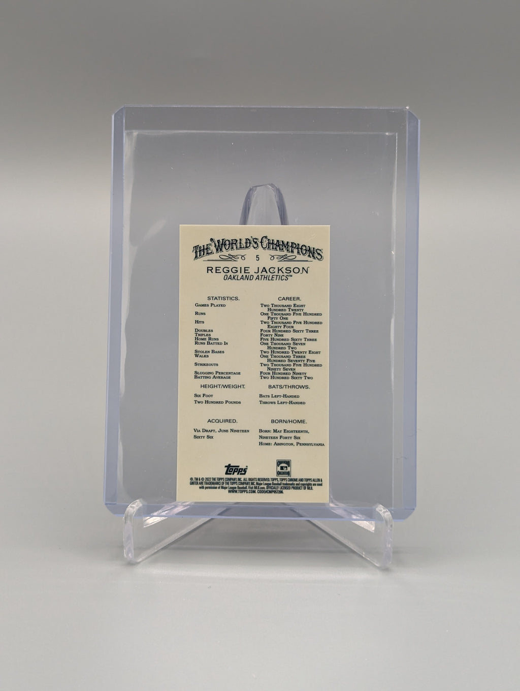 2022 Topps Allen & Ginter Chrome Mini #5 Reggie Jackson A's Athletics