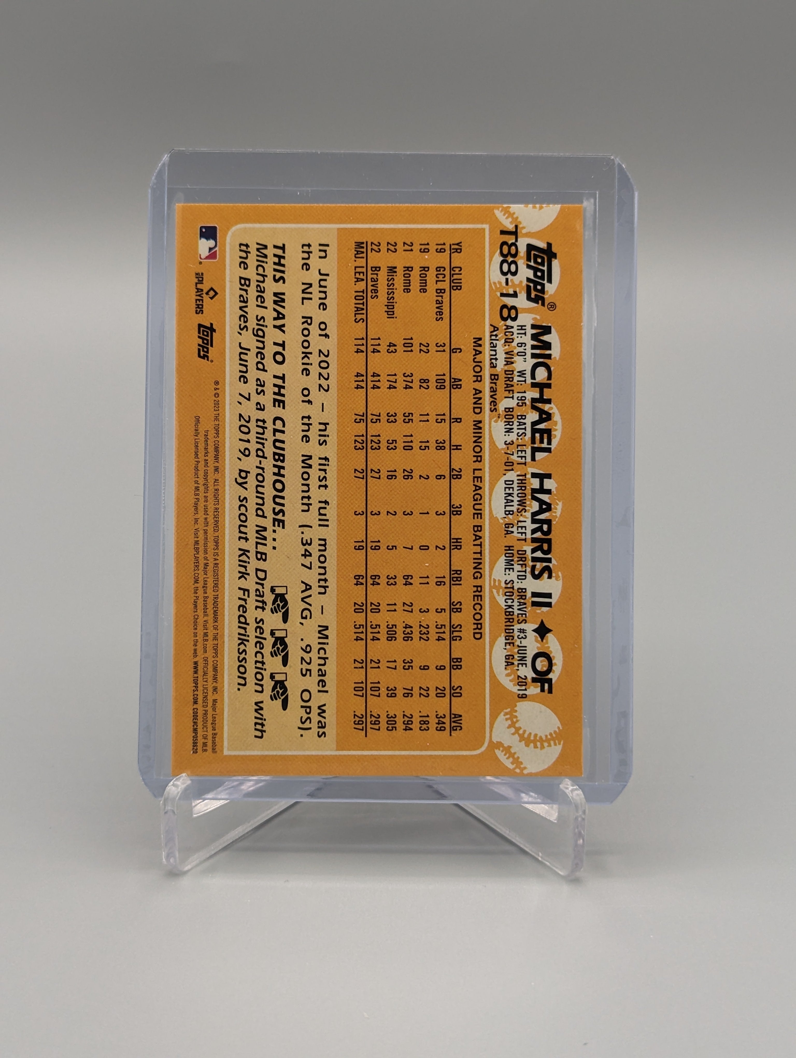 2023 Topps 35th Anniversary 1988 Topps #T88-18 Michael Harris II RC Braves