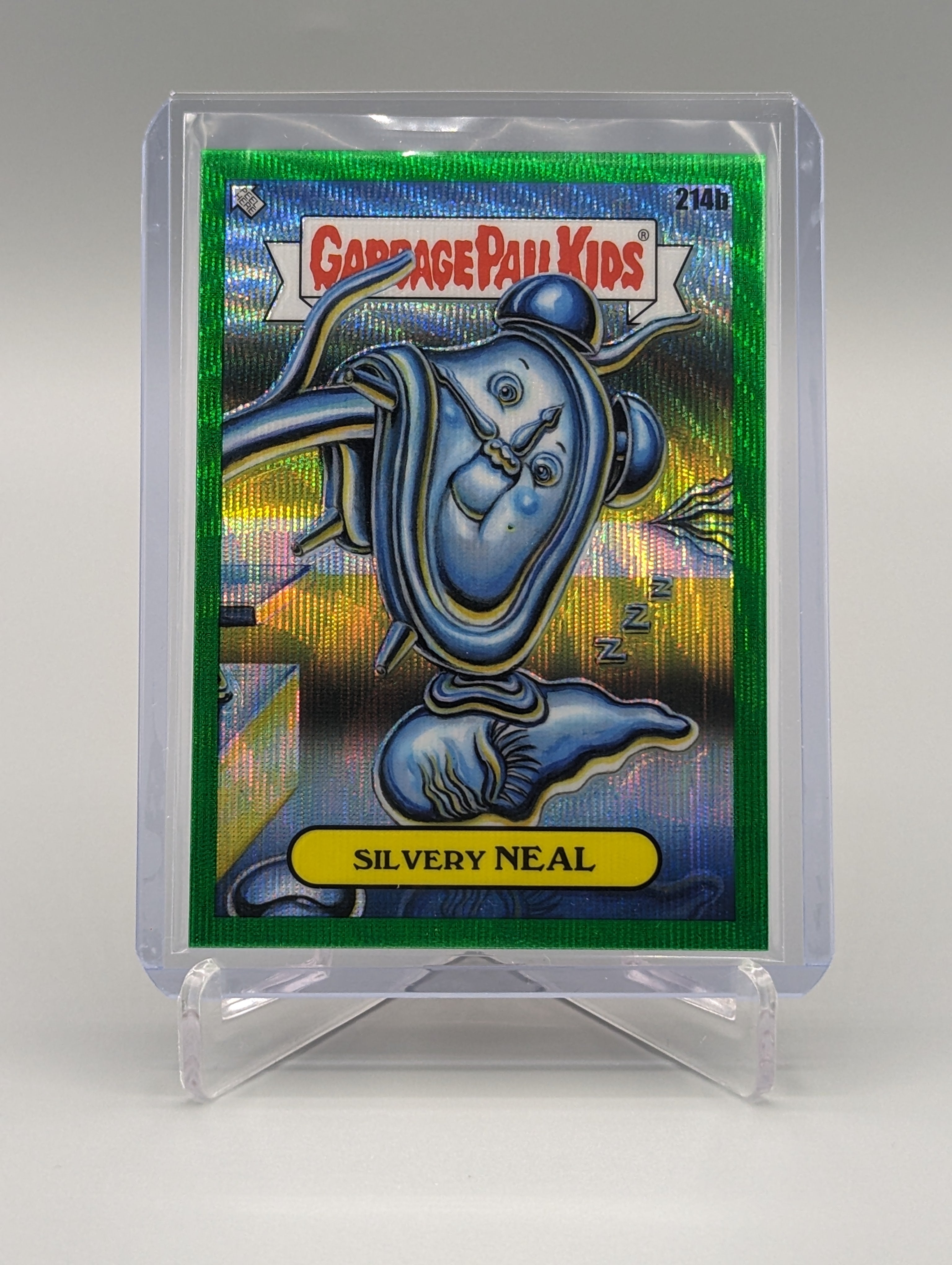 2022 Topps Chrome Garbage Pail Kids Green Wave Refractor #214b Silvery Neal #/299