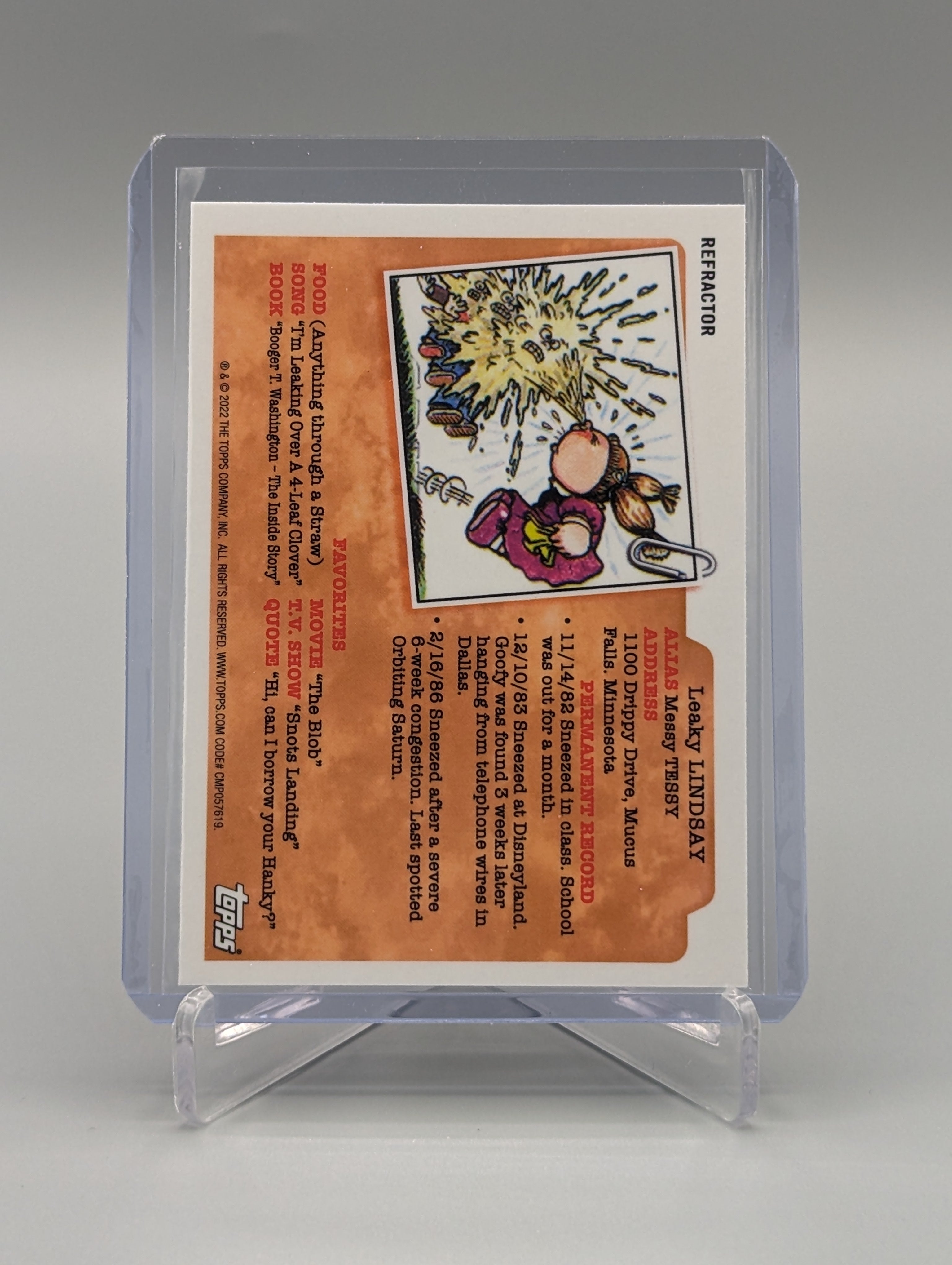 2022 Topps Chrome Garbage Pail Kids Refractor #170a Richie Retch