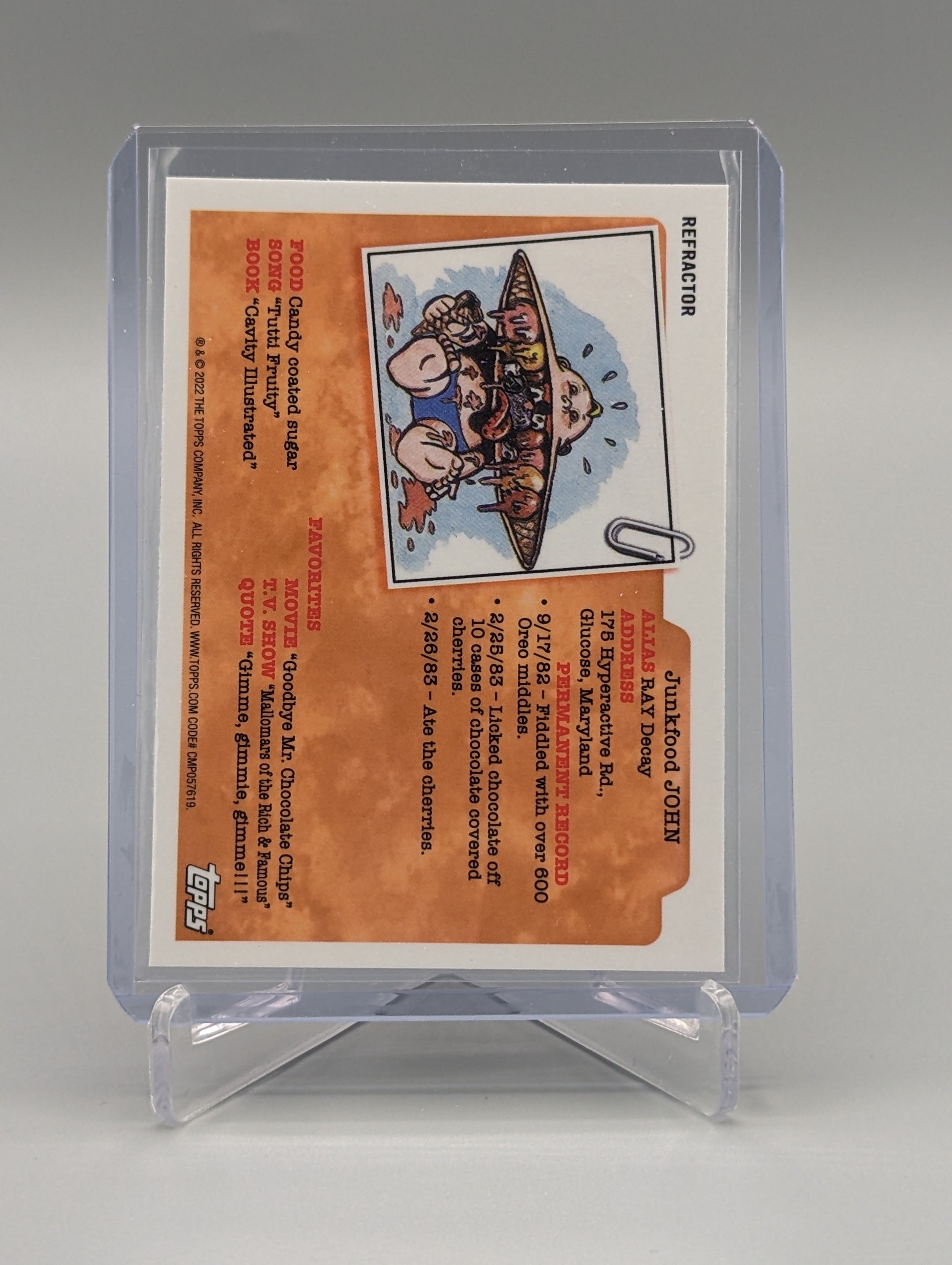 2022 Topps Chrome Garbage Pail Kids Refractor #184a Upside-Down Donald