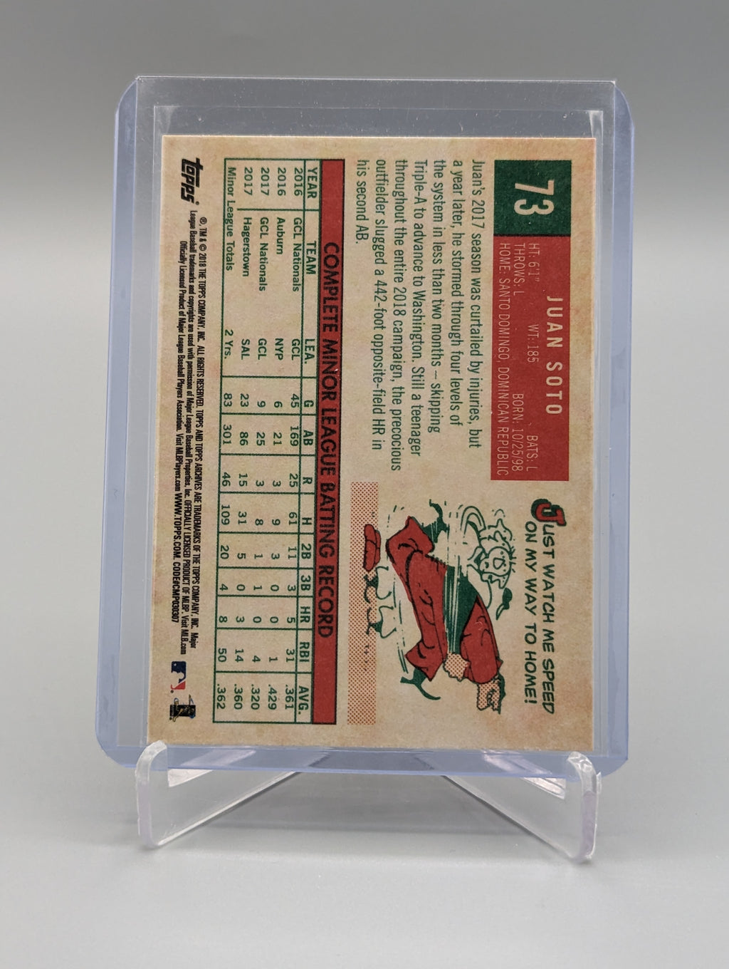 2018 Topps Archives #73 Juan Soto RC Nationals