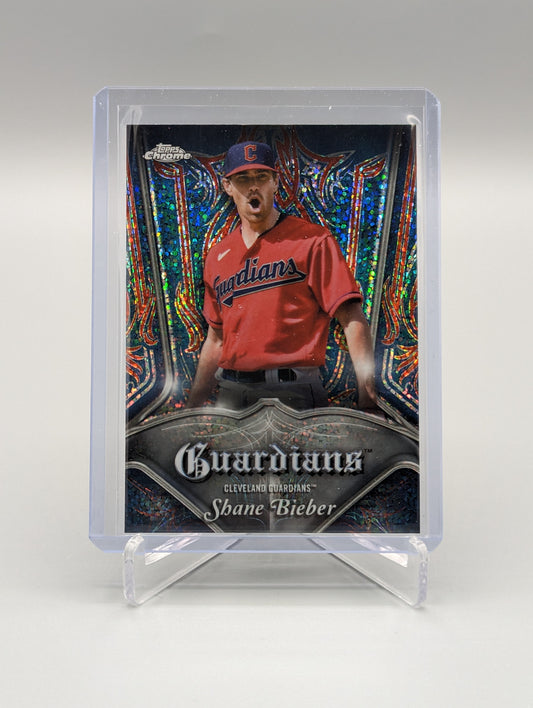 2022 Topps Chrome Pinstripes #P-24 Shane Bieber Guardians