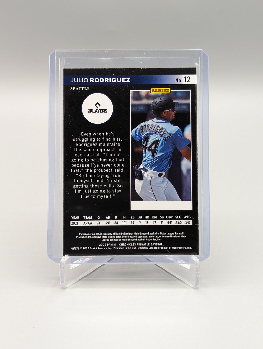 2022 Pinnacle #12 Julio Rodriguez RC Mariners