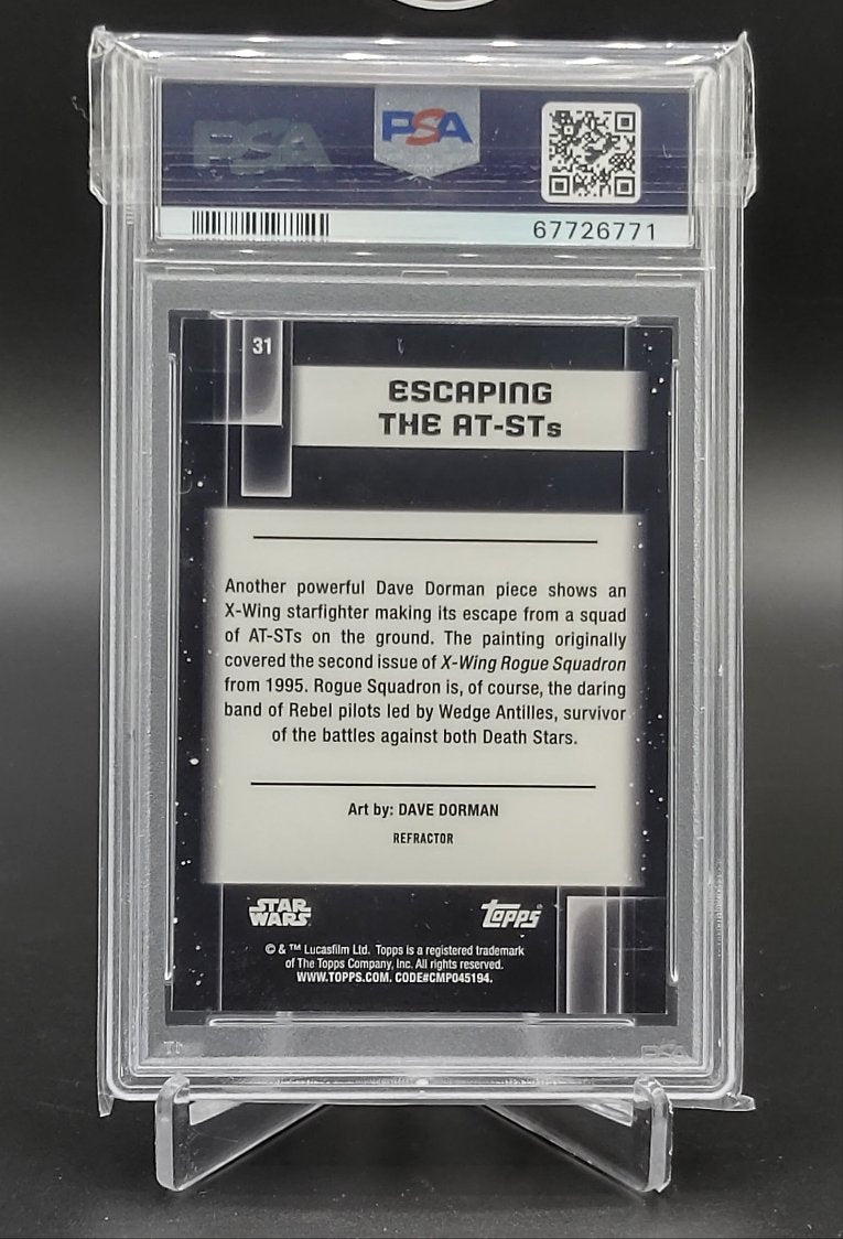 2021 Topps Star Wars Galaxy Refractor #31 Escaping The AT-STs PSA 10