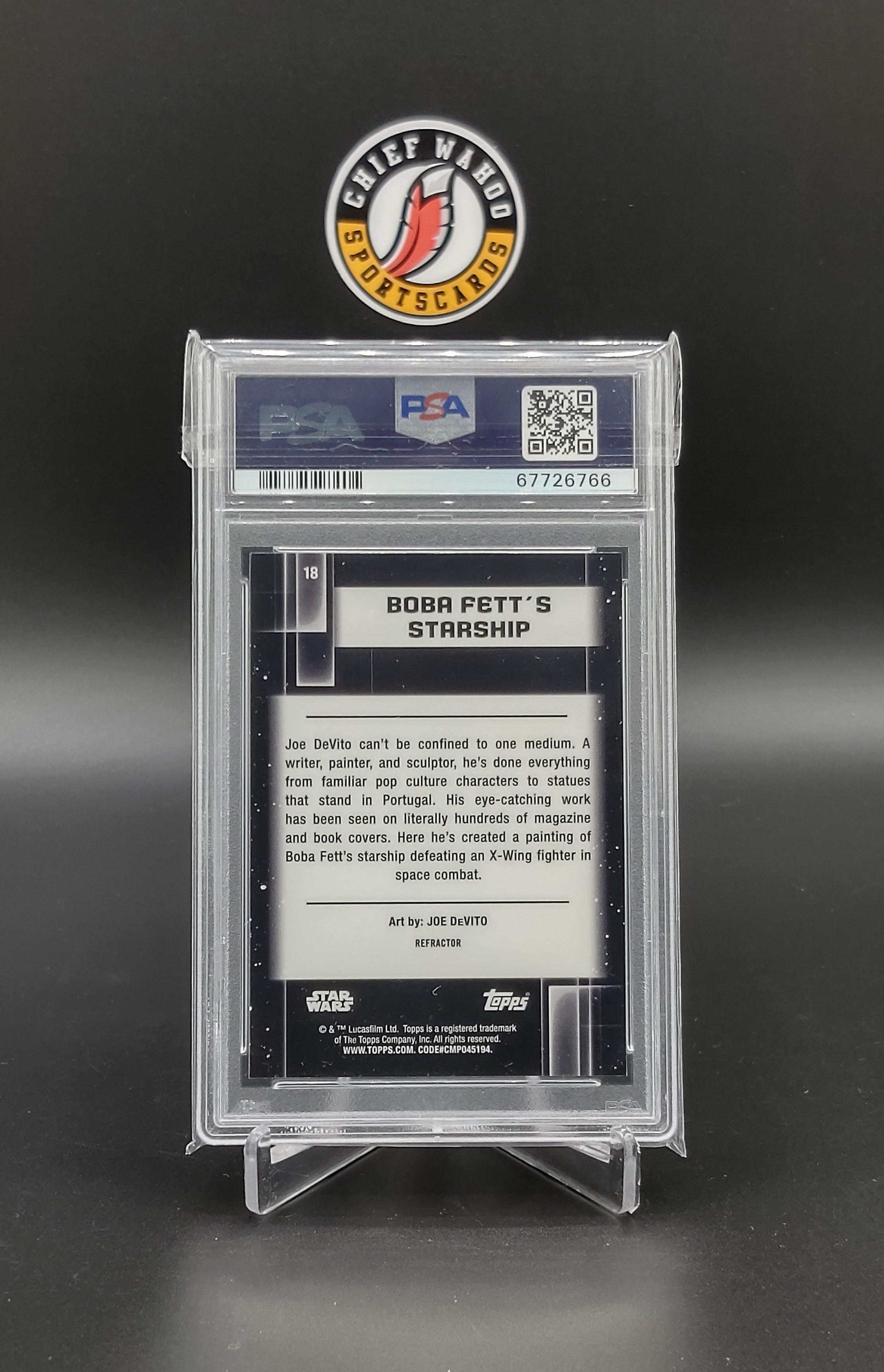 2021 Topps Star Wars Galaxy Refractor #18 Boba Fett's Starship PSA 10